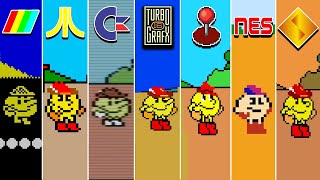 PacLand 1984 ZX Spectrum vs Atari Lynx vs C64 vs TurboGrafx vs Arcade vs NES vs PS1 [upl. by Carry]