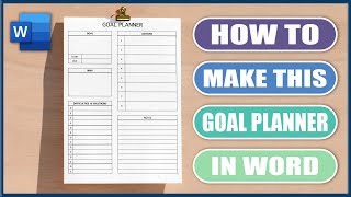 How to make a Goal Planner in word  Microsoft Word Tutorials [upl. by Camm648]