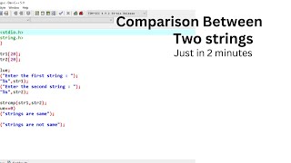 program to Compare two Strings  with strcmp and without strcmp function  c language tutorial [upl. by Laerol116]