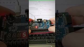 Printing digits on 7 segment display using Basys 3 cardvhdl fpgamaker shortsvideoyoutubeshorts [upl. by Airan]