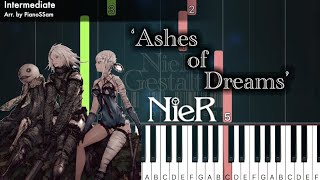 Intermediate Ashes of Dreams  NieR Gestalt  Piano Tutorial with Finger Numbers [upl. by Korie595]