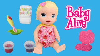 Boneca Baby Alive Lanchinhos Divertidos Loira Snackin Lily Toy Review ToysBR [upl. by Melnick294]