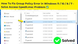 How To Fix Group Policy Error in Windows 11  10  8  7  Solve Access Gpeditmsc Problem ✅ [upl. by Rotman]