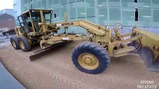 Old Caterpillar Motor Grader Grading The Road Skilled Operator [upl. by Azil]