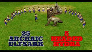 Age of Mythology 5 Headed hydra vs 25 archaic ulfsark [upl. by Orsino]