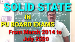 2nd PU BOARD EXAM CORNER UNIT01 SOLID STATE FROM 2014 MARCH TO 2020 JULY [upl. by Einuj]