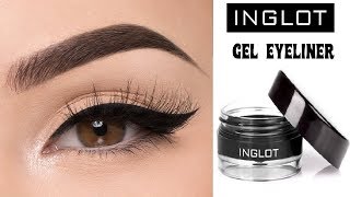 INGLOT AMC Eyeliner Gel 77 Black  First Impressions Review And Swatches [upl. by Yerbua610]