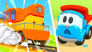 The train needs help Leo the Truck amp Friends at the Train Station New episodes Cartoons for kids [upl. by Huxham]