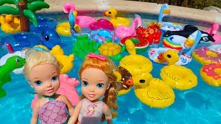 Elsa and Anna toddlers pool party with their friends [upl. by Adialeda]