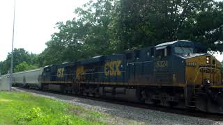 CSX Local Train F762 With CSX Leader 5234 At Edgemoor SC On The CSX Monroe Subdivision [upl. by Ahsimed671]