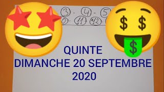 PRONOSTIC QUINTE DIMANCHE 20 SEPTEMBRE 2020 QUINTE DU JOUR [upl. by Seldon763]