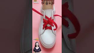 Cool way to tie shoe laces in seconds New crisscross lacing style shortslacestylestieshort [upl. by Tri]