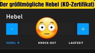 Der größtmögliche Hebel bei Open End Turbo KnockOutZertifikaten auf Trade Republic Staune [upl. by Elata]