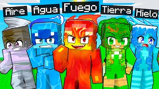 10 AMIGOS en UN BLOQUE ELEMENTAL en Minecraft [upl. by Kim]