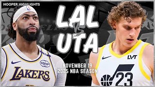 Los Angeles Lakers vs Utah Jazz Full Game Highlights  Nov 19  2025 NBA Season [upl. by Carrington]