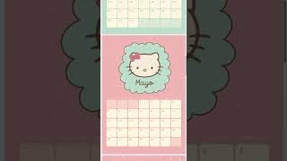 Calendario 2025 Hello Kitty pdf imprimible DIY ideas he hellokitty diseño calendar planner [upl. by Nnayrrehs]