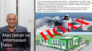 Mari Alkatiri Rejeita Informasaun Dehan Nia Atu hari Masjid iha Timor laran tomak [upl. by Aschim]