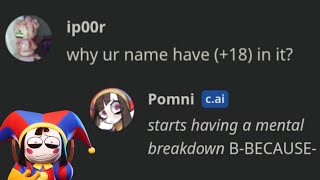 bullying POMNI THE CLOWN until she breaks downcharacter ai [upl. by Llemhar]