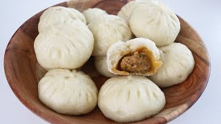 3 Minutes Dough Ready ❗ No hands kneading Extremely Easy！Soft and Fluffy Meat Buns [upl. by Elmer598]