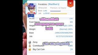 White Smith Level 90 Build  1 HIT Average Joe Ragnarok Mobile SEA [upl. by Alakcim]