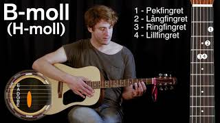 Gitarr Ackordet Bmoll även kallad Hmoll [upl. by Celene]