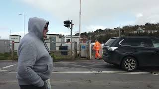 Barrier Views  Flat Toned Yodalarm Exeter Red Cow Level Crossing in Devon 05032024 [upl. by Rasec]