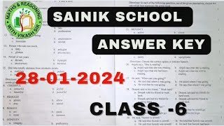 Sainik school 2024 paper solution and answer key  Sainik school class 6 answer key  aissee 2024 [upl. by Nnyleuqcaj]