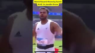 Sumit Antil World Record Javelin Throw sumitantil paralympics2024 paralympics [upl. by Hort973]