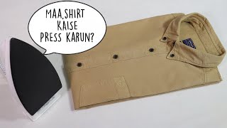 बाजार जैसी शर्ट प्रेस करे अब घर पर  How to Iron a Shirt  Easy Step by Step Process for beginners [upl. by Haorbed]