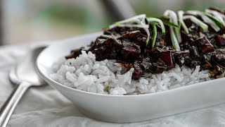 Korean Black Bean Sauce with Rice  Easy Vegan Jjajangbap Recipe [upl. by Frisse878]