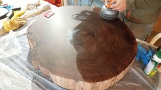 How To Finish A Live Edge Slab Using Odies Oil [upl. by Gorga]