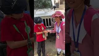 Giving lollipop to school kids 07 shorts [upl. by Enirahtak]