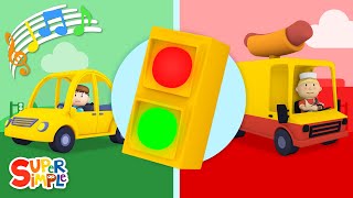 Red Light Green Light   More Kids Songs  Super Simple Songs [upl. by Aimej]