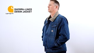 Carhartt 105478  Relaxed Fit Denim SherpaLined Jacket [upl. by Newob]