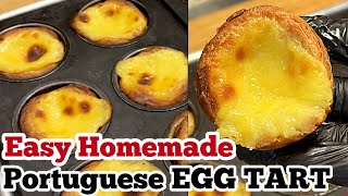 Easy Homemade Portuguese Egg Tart  Egg Tart [upl. by Bertasi]