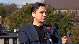 Poilievre on demonstrations about IsraelHamas war free speech [upl. by Rhynd]