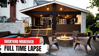 My FAVORITE BACKYARD MAKEOVER Full Build Time Lapse [upl. by Deny]