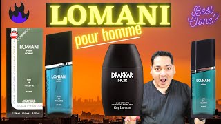 LOMANI  POUR HOMME  LOMANI ORIGINAL  REVIEW  DRAKAR NOIR CLONE  हिन्दी  Dr Perfume [upl. by Yenolem]