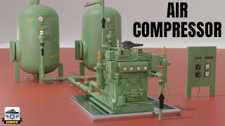 Marine Air Compressor Parts and Operation Explained  3D Animated Explanation [upl. by Naedan124]