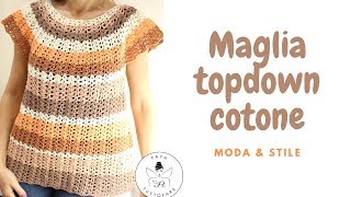 TUTORIAL Maglia top down alluncinettotopdown shirtlafatatuttofare [upl. by Narba338]