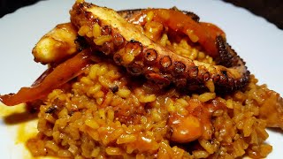 Arroz y pulpo 🐙  Receta paso a paso [upl. by Eneryt]