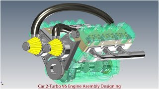 Autodesk Inventor Tutorial  Car Engine 2Turbo V6 Advanced Assembly Designing Volume2 [upl. by Nowed855]