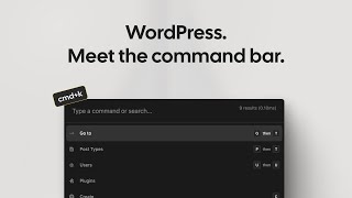 The New Wordpress Command Bar  Command UI [upl. by Annaerdna]