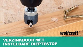 Verzinkboor met instelbare dieptestop [upl. by Hollingsworth400]