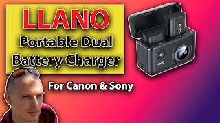 LLANO Portable Dual Battery Charger for Canon LPE6NH amp Sony NPFZ100 Batteries Review [upl. by Erdnaek]