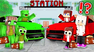 Mikey Family amp JJ Family Survive Their First Car Trip in Minecraft Maizen [upl. by Desdamonna774]