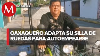 Hombre parapléjico hace motomandados en Oaxaca [upl. by Lemrej443]