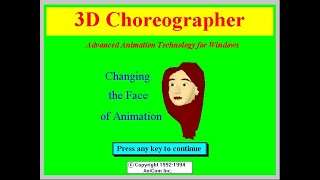 3D Choreographer Found CGI Animation Software 1992  2006 [upl. by Lynnett]