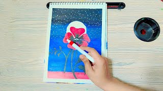 How to draw an easy painting for beginnersEasy drawing [upl. by Greta238]