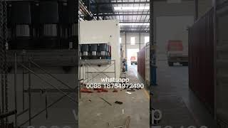 particle board MDF melamine laminated hot press working with automatic overturning machine [upl. by Lesde497]